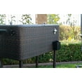 thumbnail image 4 of Permasteel 80-QT Wicker Outdoor Patio Cooler, Hand-Woven Wicker Cooler Cart, Rolling Cooler on Wheels with Handle, Brown, 4 of 12