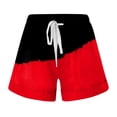 thumbnail image 4 of B91xZ Shorts Larges pour Femmes Sans Poches Taille Haute Décontractée, Rouge m, 4 of 4