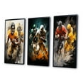 thumbnail image 3 of Designart "Dynamic Plays Yellow Football wall art II" Sports Framed Wall Art Set Of 3 - Yellow Football Frame Gallery Wall Set For Home Decor, 3 of 6