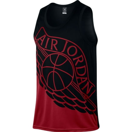 Jordan Wings Blockout Men's Basketball Tank Tops Black/Gym Red Jordan Wings Blockout Men's Basketball Tank Tops Black/Gym Red