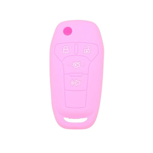 SEGADEN Étui Protecteur en Silicone Compatible avec FORD Fusion Télécommande à 4 Boutons Flip Fob CV2711 Rose