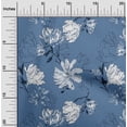 thumbnail image 1 of oneOone Polyester Lycra Dusty Blue Fabric Florals Sewing Craft Projects Fabric Prints By Yard 56 Inch Wide, 1 of 4