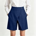 thumbnail image 5 of Bosfbaoi Women's Denim Skort Wrap Design Shorts Summer Button Waistband Streetwear Shorts, 5 of 9