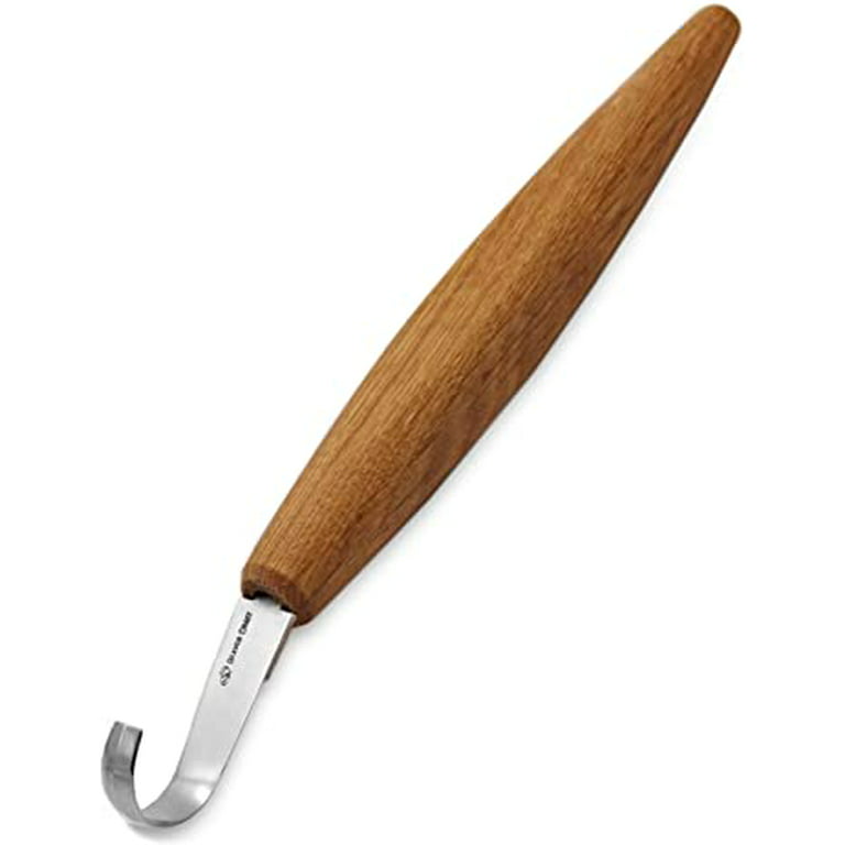 Spoon carving knife, Right-handed, Tight curve longer handle