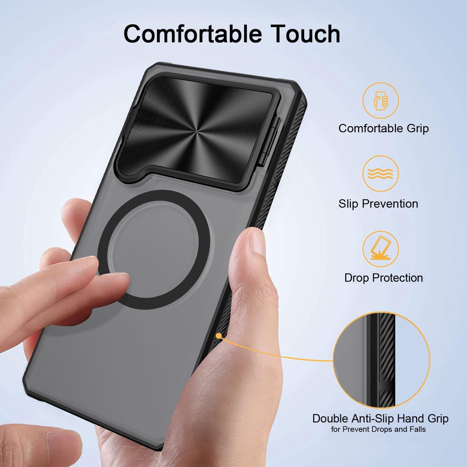 Case For Samsung Galaxy S25 Ultra, Flip Lens Stand Scratches Cover Slim Frosted Non Slip Case Magnetic Wireless Charging Shell
