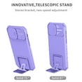thumbnail image 2 of Decase For iPhone 12 (6.1 inch) Case,Slim Shockproof Kickstand Slide Camera Lens Protector Soft TPU Cover,Purple, 2 of 10