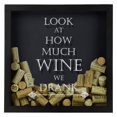 thumbnail image 4 of Torched Look At How Much Wine Cork Shadow Box Wall Mount Decor 13"x13"x3" Gray, 4 of 8