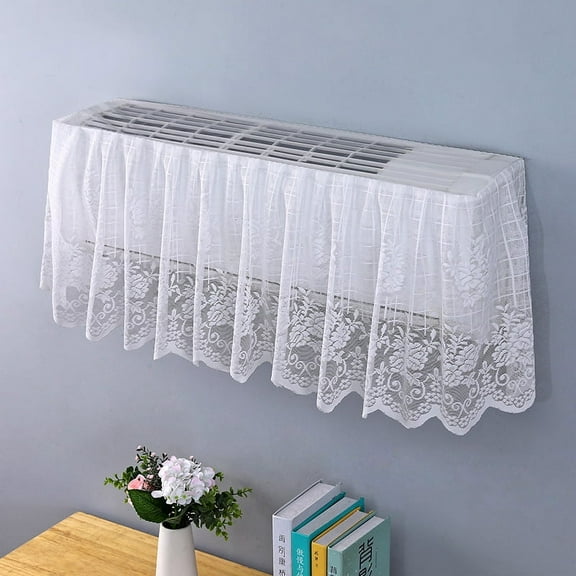 ERDOUY 1 piece, suitable for air conditioning dust cover within 92cm, white lace pattern household hanging hood, air conditioning indoor unit dust cover (style 1)