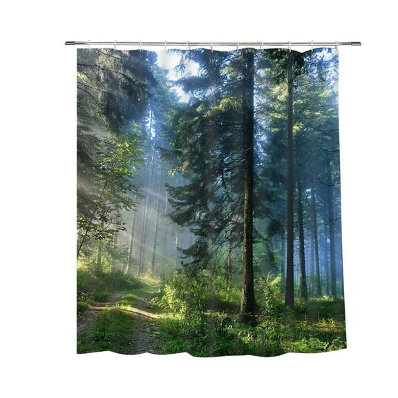 PEIBang Forest Shower Curtain,Forest Trees Bath Curtains for Bathroom,Waterproof Fabric Bathroom Decor