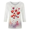 thumbnail image 6 of LSLJS T Shirts for Women Plus Size Crewneck 3/4 Sleeve Tops Cute Cozy Valentine's Day Heart Print Tee Blouses, Gifts for Women, S-5XL, 6 of 6