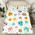 thumbnail image 2 of Castle Fairy Child Cute Owl 4 Pieces Queen Sheet Sets,Cartoon Animal Ultra Soft Flat Sheet,Polka Dots Queen Fitted Sheet,Super Cozy Room Decor, 2 of 7