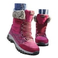 thumbnail image 3 of Xiaoxatg Women's Boots Winter Fashion Thickening Warm Lace Up Solid Color Comfortable Non Footwear for Outdoor Activities 7.5 Hot Pink, 3 of 9