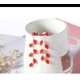 thumbnail image 2 of Clip on 2 3/4" gold wire vine red bead dangle earrings, 2 of 4
