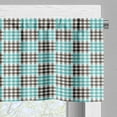 thumbnail image 5 of Ambesonne Plaid Valance & Curtain, Bicolor Checkered Retro, 55"x30", Dark Brown Seafoam White, 5 of 6