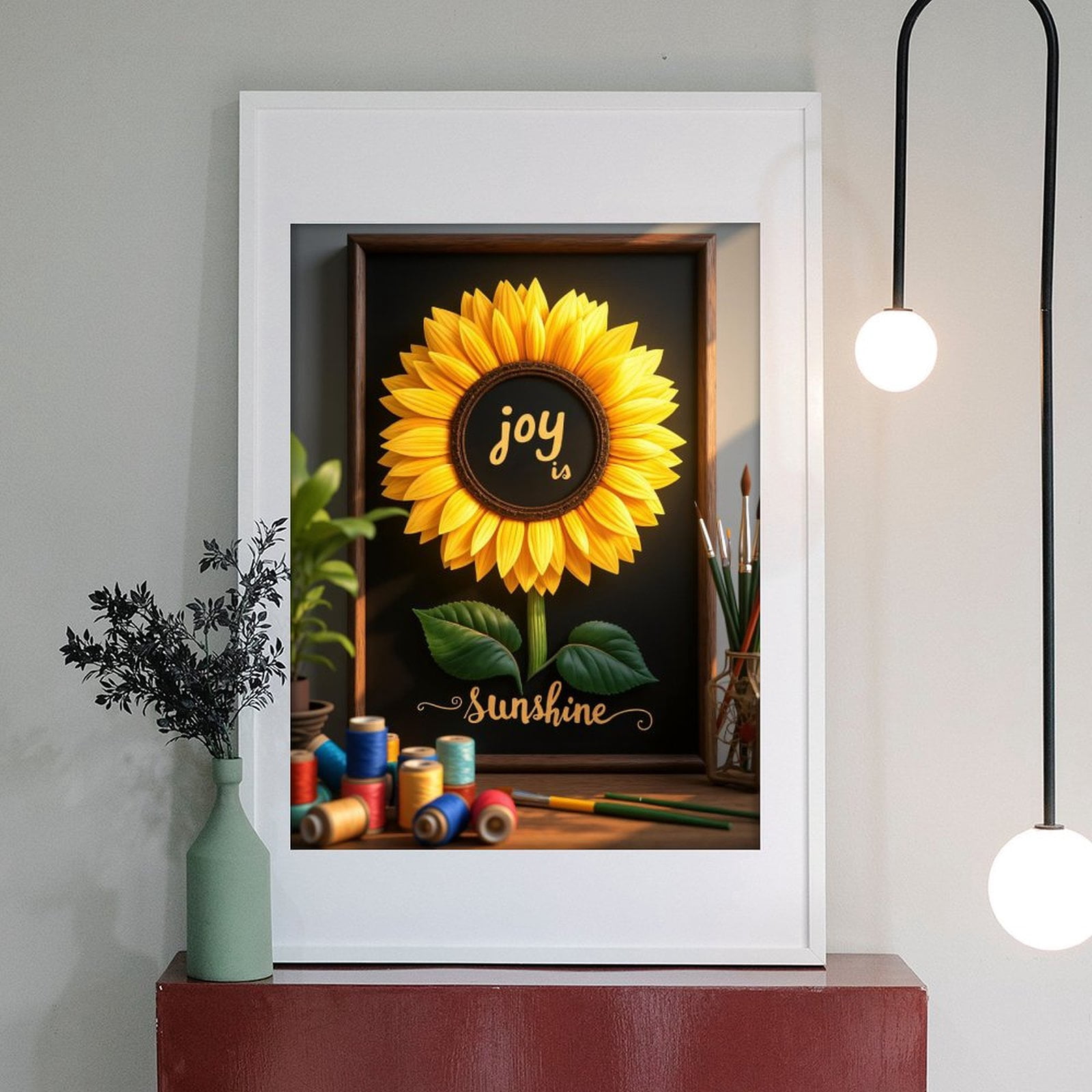 Diamond Art Kit for Adults, Sunflower Art Joy Sunshine Frame Diamond Painting for Adults Beginners, DIY Diamond Art Painting Kits, 5D Diamond Painting Crafts for Home Decor 12x16 Frameless