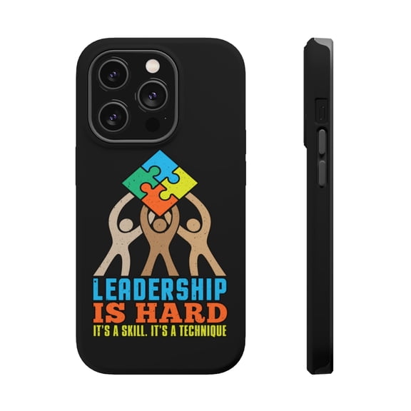 DistinctInk Tough Case for Apple iPhone 15 PRO (6.1" Screen), Compatible with MagSafe Charging - Leadership Hard Skill Not Technique