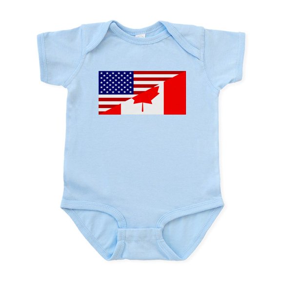 CafePress - Canadian American Flag Infant Bodysuit - Baby Light Bodysuit, Size Newborn - 24 Months