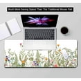 thumbnail image 4 of White Extended Mouse Pad Large Stable Rubber Base with Stitched Edges, Colorful Weeds Wildflowers Design, Perfect for Work, Game, Office, Home, 31.5x11.8 Inch, 4 of 6