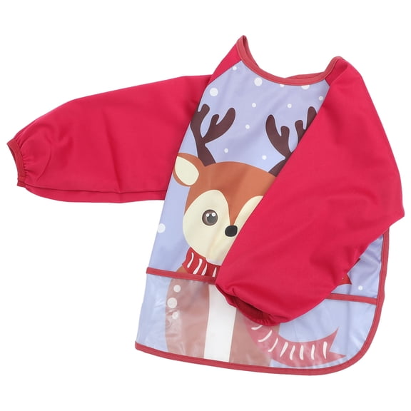 PTOOTP Baby Feeding Bib Shirt in Red, 1 Piece - Easy to Clean and Perfect for Parents