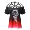 thumbnail image 4 of Blusa holgada de manga corta con cuello redondo a la moda para mujer Pompotops hfajkhk130291, 4 of 4