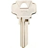 Hy-Ko 11010DE6 Key Blank, 2.129 in L x 1.099 in W, Brass, Nickel Plated