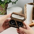 thumbnail image 5 of Wooden Ring Holder Jewelry Storage With Transparent Lid Two Slots Walnut Wedding Ring Container For Couples Portable Couple Rings Holder For Wedding Occasion Home Textile Storage, 5 of 7