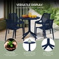 thumbnail image 5 of WestinTrends Playa 31.5" Round Plastic Outdoor Patio Dining Table for 4, Navy Blue, 5 of 14