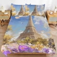 thumbnail image 6 of 3 Pcs Soft Bedding Set, Includes 1 Duvet Cover with Zipper And 2 Pillow,Shams Eiffel Tower Full(79"×90"), 6 of 8