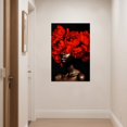 thumbnail image 3 of ZHONGYUTONG African American Wall Art Red Painting Bloom Flower on Black Women Head Canvas Prints Africa Girl Portrait Pictures Framed Modern Home Decor (16.00" x 24.00"), 3 of 5
