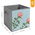 thumbnail image 6 of Collapsible Oxford Fabric Storage Cubes with Handles, Large Mid Foldable Oxford Cloth Bins Set of 2/6, Closet Organizers for Shelves Clothes Home Kitchen Toy - Rose Pattern-2, 6 of 7