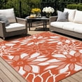 thumbnail image 7 of KUETH 6'x9' Outdoor Rug Waterproof Plastic Reversible Floral Patio Camping Outside Carpet,Orange White, 7 of 7