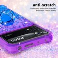 thumbnail image 4 of Slim Phone Case for Xiaomi Poco X4 Pro, Shiny Bling Quicksand Effect TPU Bumper Case with Four Corners Protection Cover for Xiaomi Poco X4 Pro, Purple Blue, 4 of 14