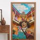 thumbnail image 4 of Cortina de puerta semiopaca con patrón de patchwork de dos piezas Encanto, cortinas opacas decorativas para dormitorio, sala de estar, decoración de habitación de niños, 34 x 56 pulgadas, tamaño, 4 of 7