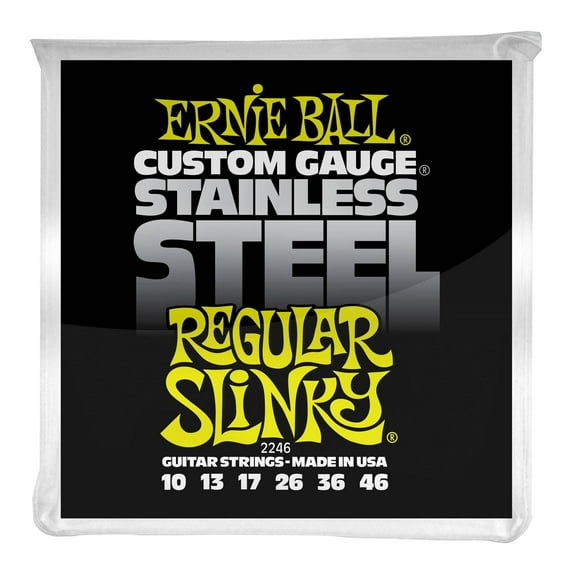 Ernie Ball 2246 Stainless Steel Regular Slinky Electric Guitar Strings (10-46)