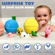 Bath Bombs for Kids with Surprise Toys Inside Handmade in USA Natural and Safe for Sensitive Skin by Relaxcation 12 Set