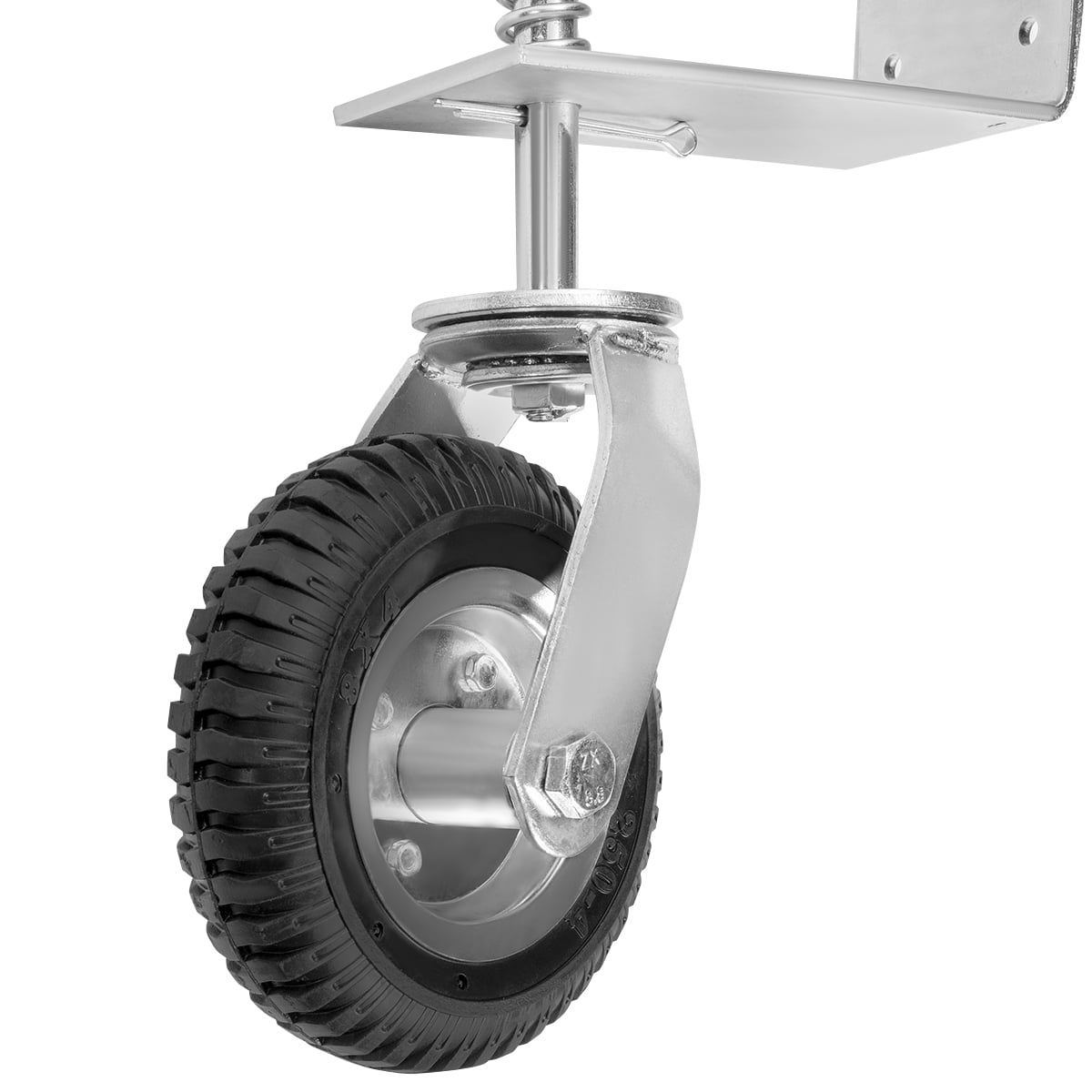Stark USA Heavy Duty Fence Gate Wheel 2 Pack, 8" Gate Wheels For Wooden Or Metal Gate, Spring Loaded Farm Caster Support Wheel With Suspension For Swing Rolling Metal Tube Gate, Flat Free Tire, 360 S
