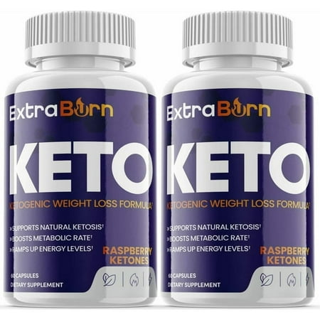 (2 Pack) Extra Burn Keto - Supplement for Weight Loss - Energy & Focus Boosting Dietary Supplements for Weight Management & Metabolism - Advanced Fat Burn Raspberry Ketones Pills - 120 Capsules