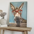 thumbnail image 4 of XUFX Farmhouse Animals Canvas Prints Wall Art Funny Donkey with Red Glasses Pictures Posters Modern Artwork for Living Room Bedroom Bathroom Home Wall Décor Ready to Hang Framed 12x16inch, 4 of 5