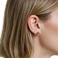 thumbnail image 3 of 14K Gold Plating Ball Stud Earrings for Women and Men,Hypoallergenic 925 Silver Post Earring for Sensitive Ears Lightweight 3Pairs, 3 of 7