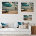 thumbnail image 4 of Designart "Chair Monochrome Blue Beach art painting II" Nautical & Beach Print on Natural Pine Wood, 4 of 5