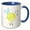 Blue/White, variant on 3drose, Happy Singing Little Cartoon Circular Yellow Bug with Wings, 11oz Magic Transforming Mug