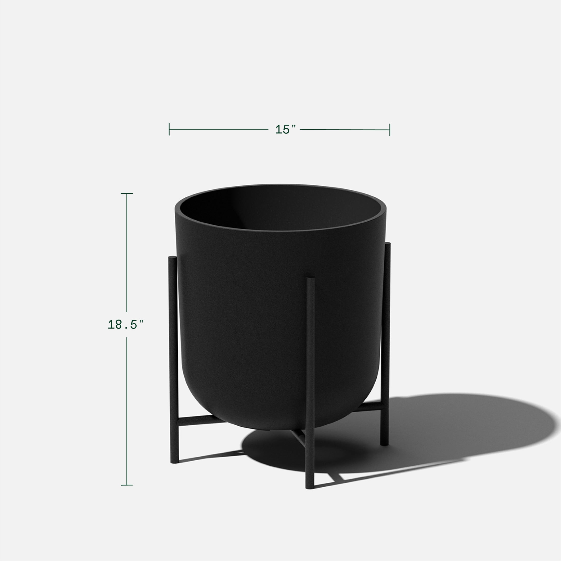 Veradek Mason Series Raised Kona 15" Plastic-Stone Planter with Stand - (Black/1 Pack)