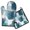Blue and Grey, variant on Green and Yellow Modern Art Geometric Kitchen Oven Mitt and Pot Holder Sets 2 Pcs for Baking, Cooking and Grilling, Heat Resistant Up To 392 °F