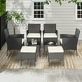 thumbnail image 1 of Gymax Ensemble de Conversation Extérieur 8 Pcs, Ensemble de Canapé de Patio en Rotin PE avec Tables et Ottoman, 1 of 10
