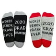 thumbnail image 2 of Milue Unisex Cotton Crew Socks Funny Worst Senior 2020 Quarantine Letter Print Hosiery, 2 of 14