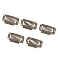 thumbnail image 3 of pitrice 5Pcs Hair Extension Snap Clips Weft Wig Grips Medium Remy Clip In 32mm Brown, 3 of 9