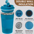 thumbnail image 3 of Juego de 4 tazas térmicas para café ATZNZIK de acero inoxidable de 510 ml, 3 of 7