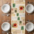 thumbnail image 4 of Table Runner 72 Inches Long for Kitchen Dining, Spring Floral Dresser Scarf Farmhouse, Dining Table Decorations for Wedding/Parties, Birds Cabin Daisy Watercolor Botanical Farmhouse 13 x 72 In, 4 of 8