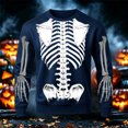 thumbnail image 2 of Yuncity Mens Sweatshirt Halloween Long Sleeve Pullover Crew Neck Sweatshirts Skeleton Printed Design Everyday For Soft Comfortable Fit Casual Tops Size Xl Navy, 2 of 3