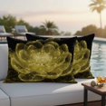 thumbnail image 2 of Outdoor Pillow Cover Yellow Floral Set of 2 Waterproof Throw Pillowcases Abstract Luminescent Flowers Decorative Patio Furniture Pillows for Couch Garden Indoor & Outdoor Use, 2 of 9